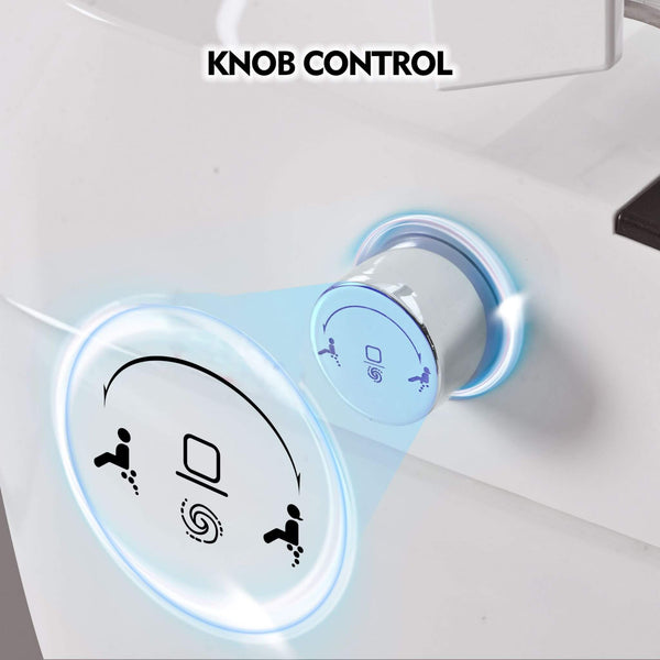 1/1.28 GPF Smart Compact Dual Flush Tankless Toilet Bidet Combo With Self-Cleaning Nozzle And Foot Sensor Flush (SAK58021)