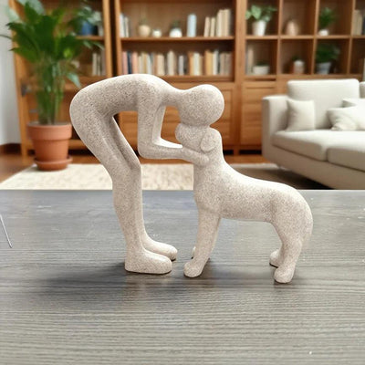 1 Creative Dog Sculpture Home Decor, Adorable for Man and Dog Statue Decoration, Suitable for Office, Living Room, Bedroom, Family, Pet Lover's Memory Gift