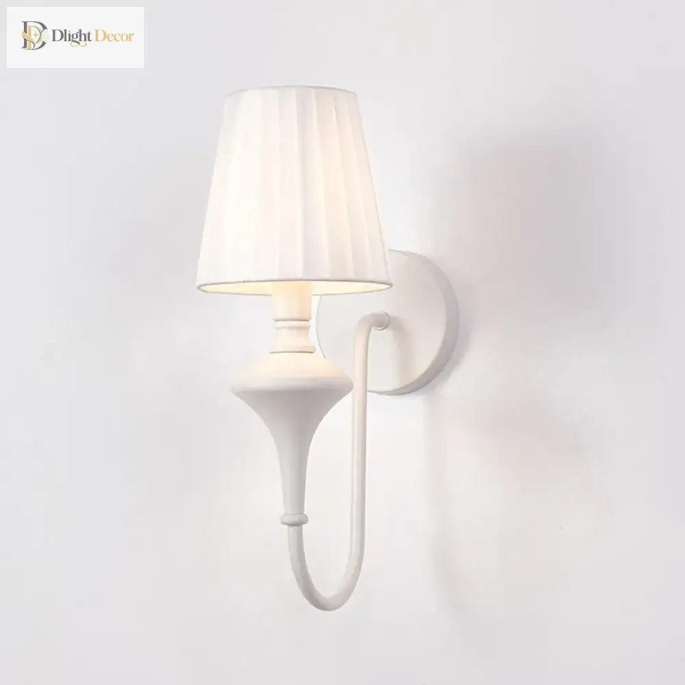 1-Light Modern White Wall Sconce | Bedroom Home Lighting