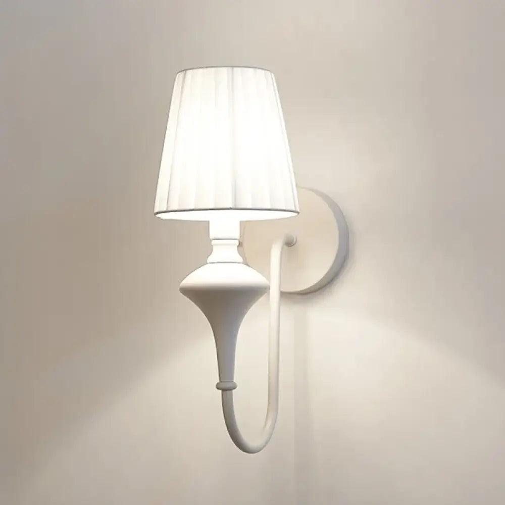 1-Light Modern White Wall Sconce | Bedroom Home Lighting