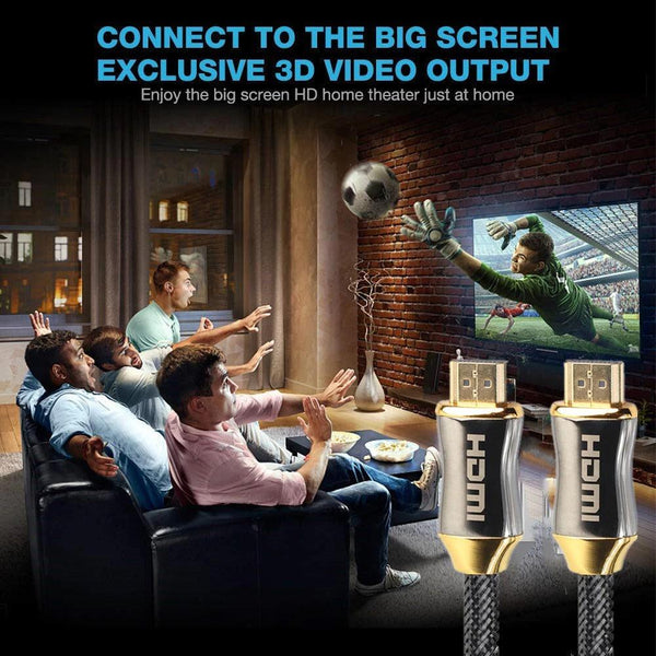 4K Display Port To HDMI Cable Adapter HDMI To HDMI Cable High Speed 2.0 Golden Plated Connection Cable Cord Compatible For UHD FHD