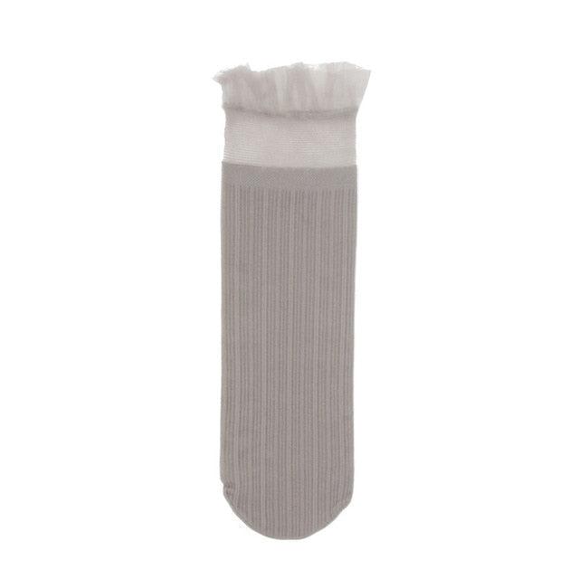 1 Pair Woman Socks Spring New Fashion Socks Solid Color Women Soft Cute Long Socks For Women Mesh Thin Socks High Quality Cotton Invisible Socks For Women