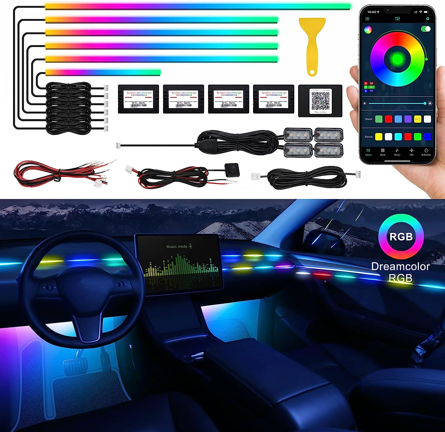 LuxeGlow Elite – Premium Interior Ambient Lighting Kit