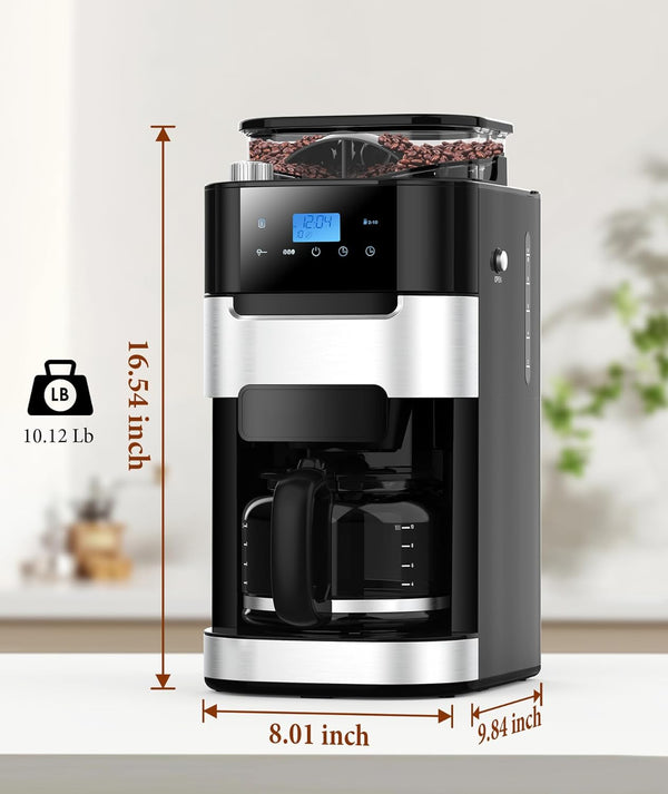 10-Cup Drip Coffee Maker with Built-In Grinde CM8025 Kismile