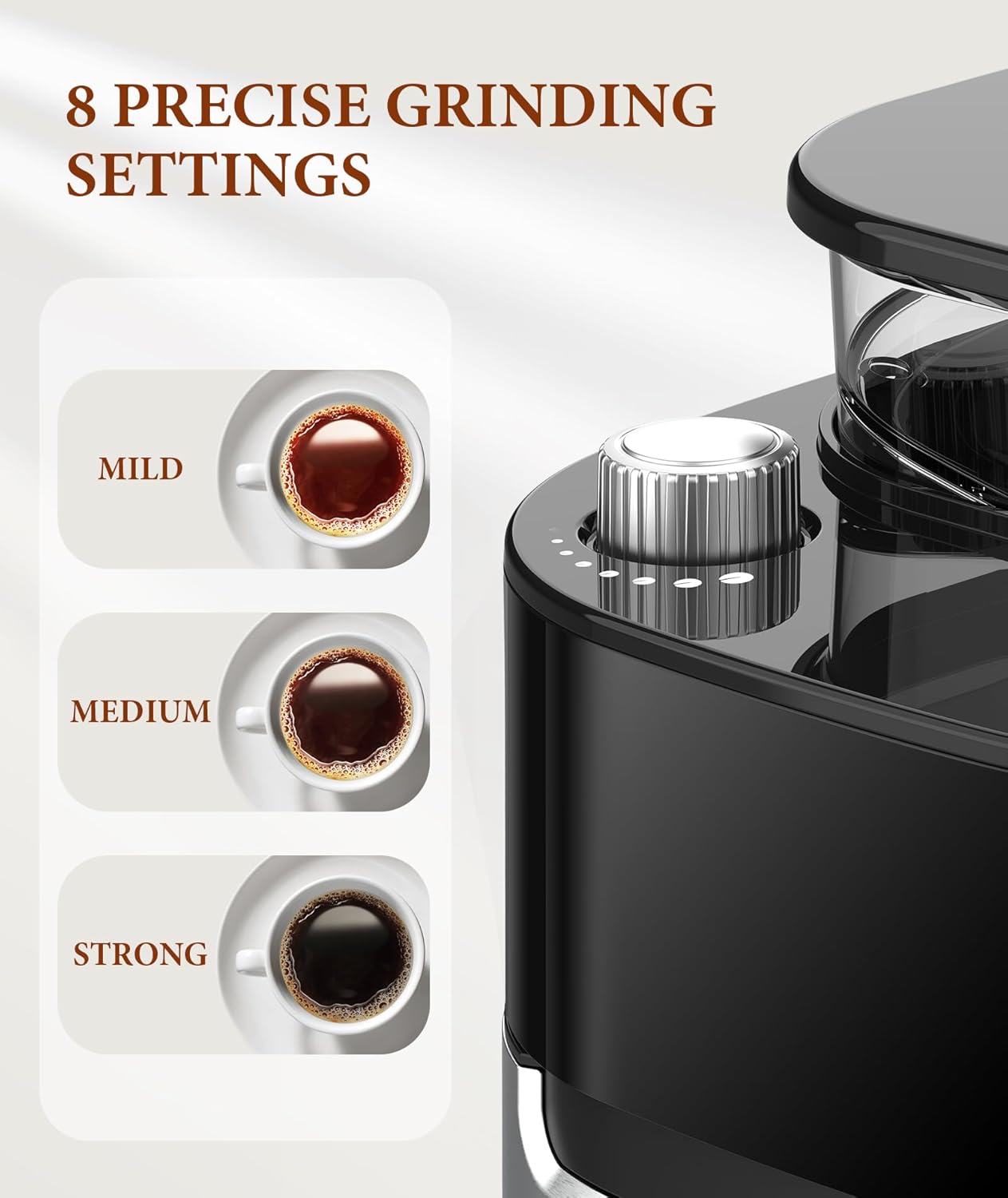 10-Cup Drip Coffee Maker with Built-In Grinde CM8025 Kismile