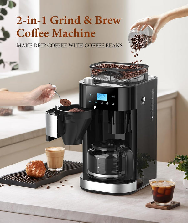 10-Cup Drip Coffee Maker with Built-In Grinde CM8025 Kismile