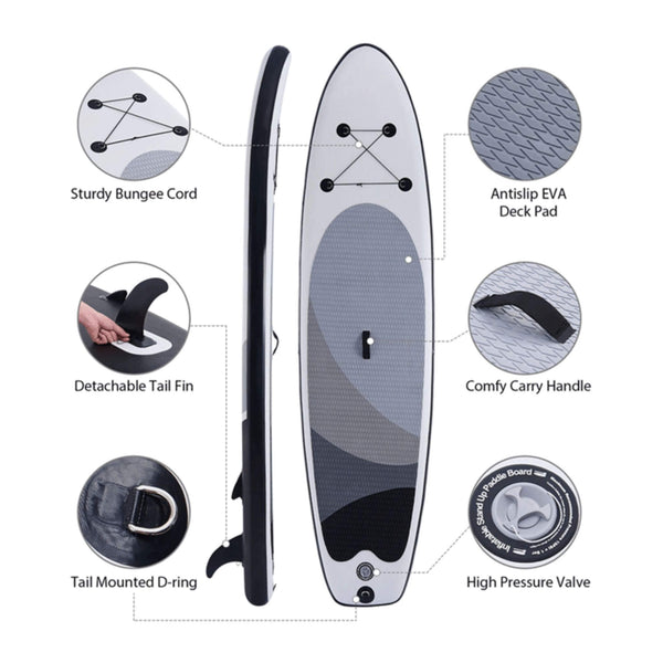 10' Inflatable Blow Up SUP Paddle Board W/ Carrying Bag & Pump (SAK43678)