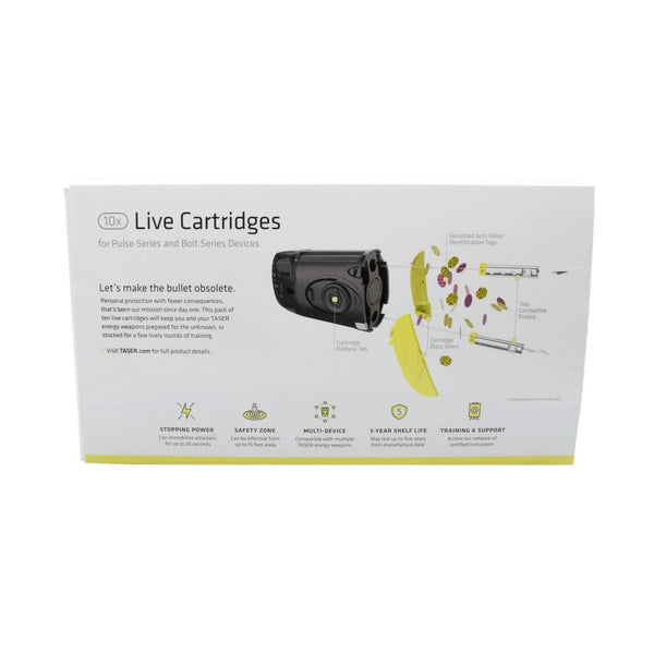 10-Pack: Live Cartridges for TASER C2/Bolt/Pulse/Pulse+