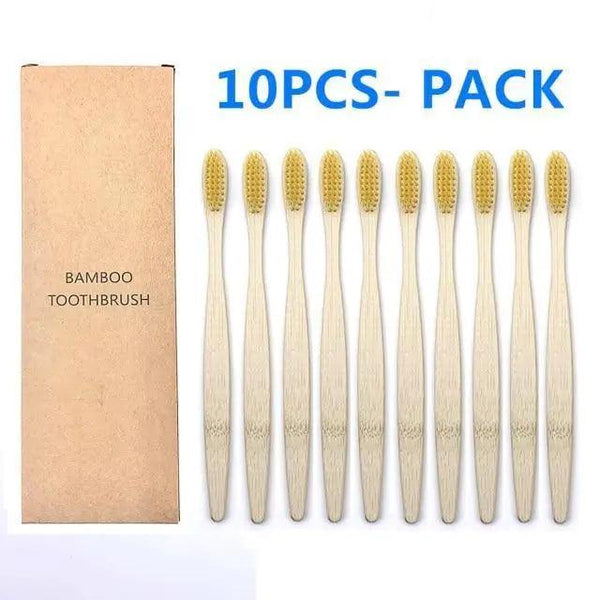 10 Pcs Natural Colorful Toothbrush Eco Friendly Soft Bamboo Toothbrush Bamboo Tooth Dental Oral Care Wood Tooth Brushes
