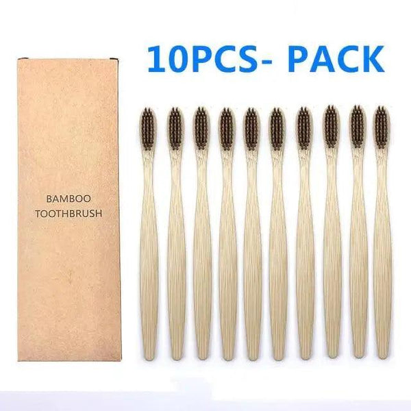 10 Pcs Natural Colorful Toothbrush Eco Friendly Soft Bamboo Toothbrush Bamboo Tooth Dental Oral Care Wood Tooth Brushes