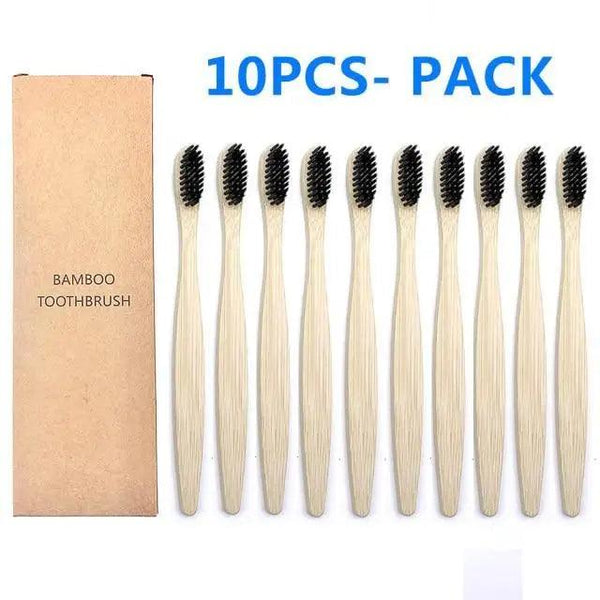 10 Pcs Natural Colorful Toothbrush Eco Friendly Soft Bamboo Toothbrush Bamboo Tooth Dental Oral Care Wood Tooth Brushes