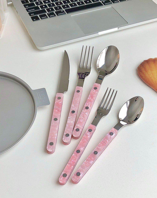 10-Pcs Sleek Modern Pinky Flatware Silverware Flatware Set ( $4.9 Each )