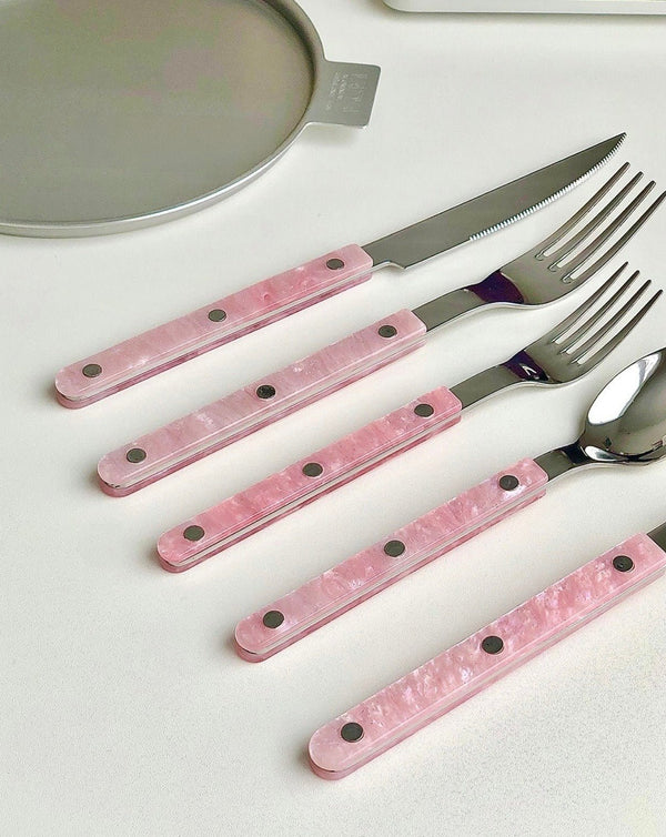 10-Pcs Sleek Modern Pinky Flatware Silverware Flatware Set ( $4.9 Each )