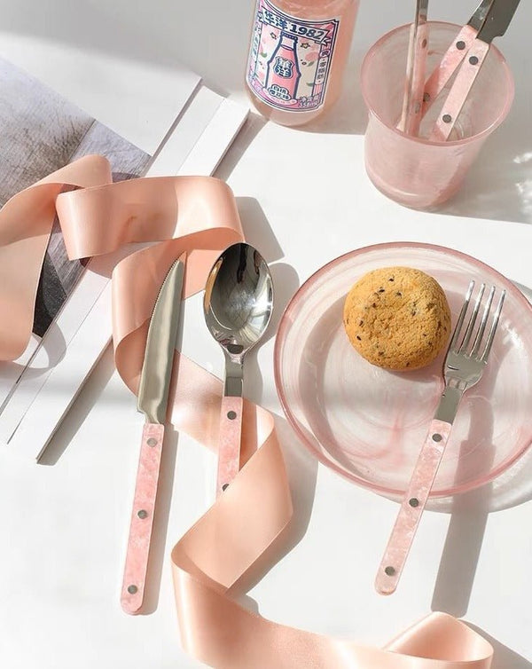 10-Pcs Sleek Modern Pinky Flatware Silverware Flatware Set ( $4.9 Each )