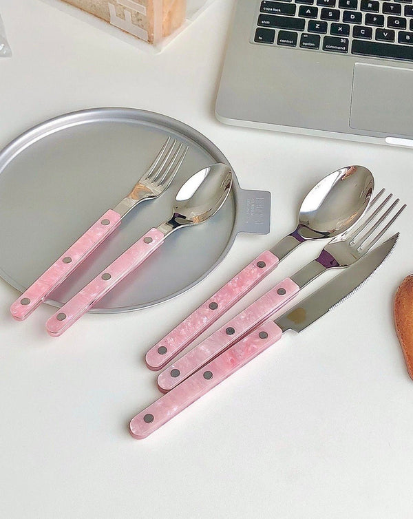10-Pcs Sleek Modern Pinky Flatware Silverware Flatware Set ( $4.9 Each )