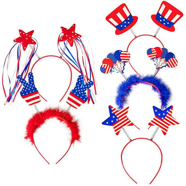 10-Piece: Patriotic Head Boppers Headband