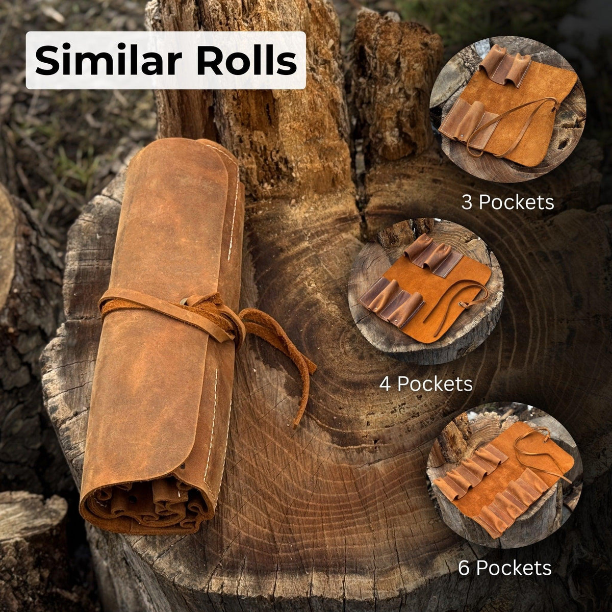 10 Pocket Leather Tool Roll