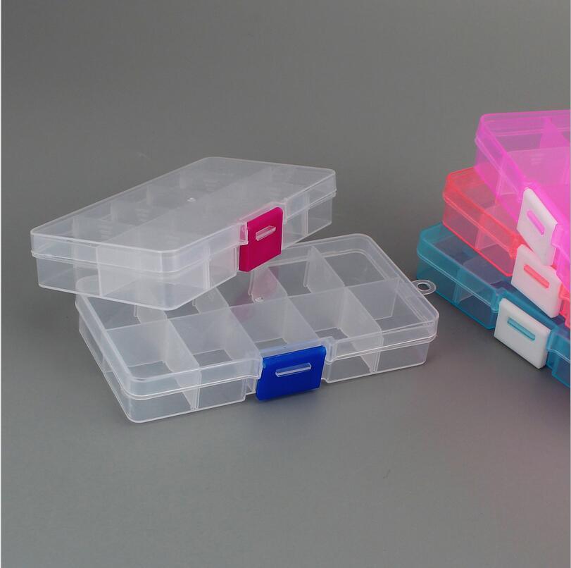 10 Slots Adjustable Plastic Jewelry Box Storage Case Craft Jewelry Organizer Beads  Jewelry Making Jewelry Organizer Adjustable Storage Box Plastic Compartments Organizer for Jewelry