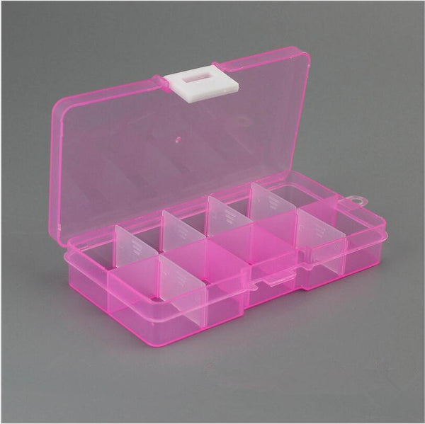 10 Slots Adjustable Plastic Jewelry Box Storage Case Craft Jewelry Organizer Beads  Jewelry Making Jewelry Organizer Adjustable Storage Box Plastic Compartments Organizer for Jewelry