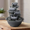 Resin Mini Slate Bowl Tabletop Water Fountain 10 Inch