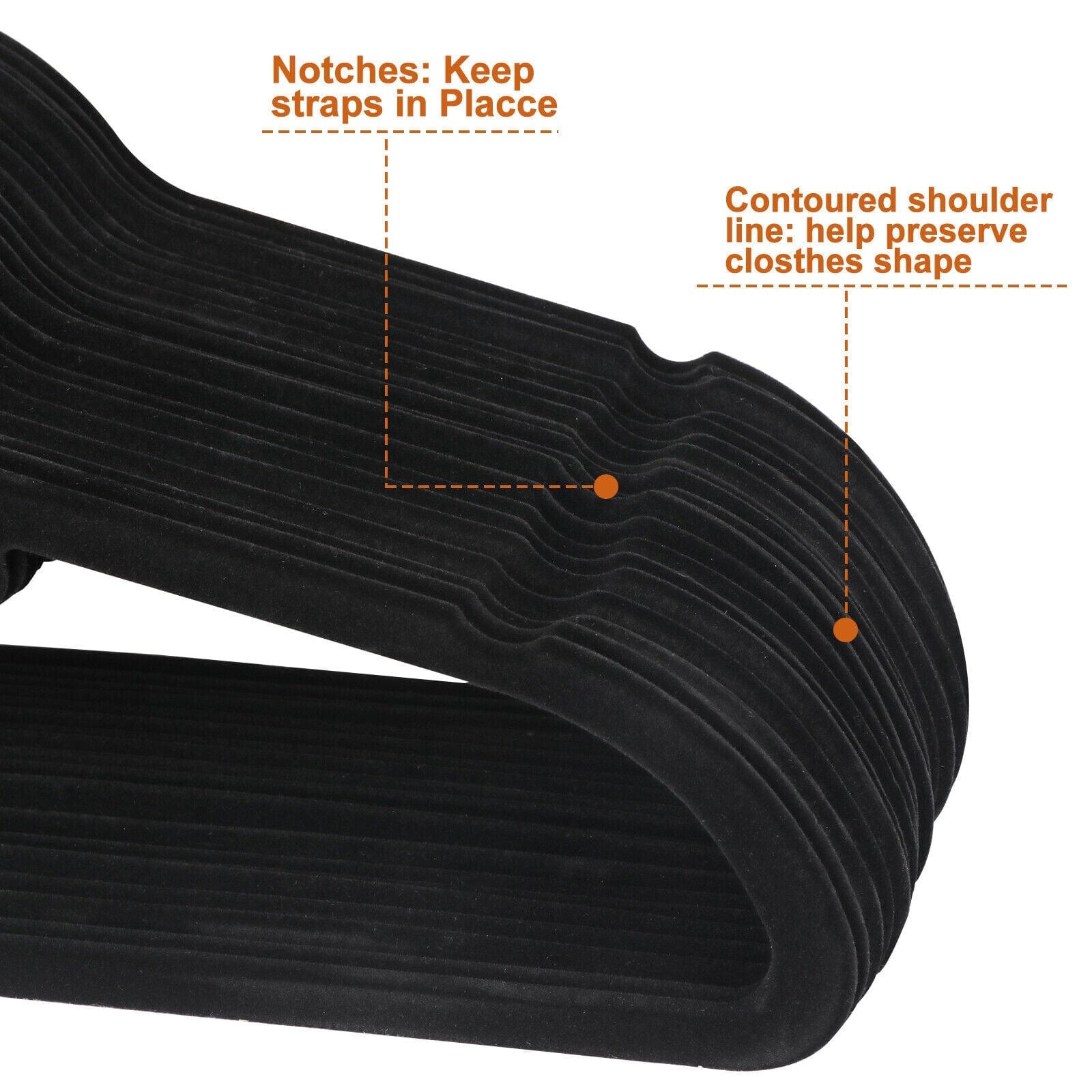 100 Pack Velvet Hangers Flocked Non-Slip Clothes Hangers 360° Swivel Hook Black ebasketonline