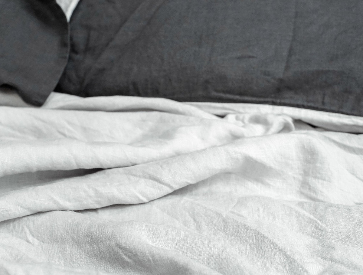 Stonewashed French Linen Flat Sheet Throw