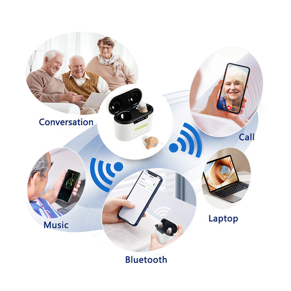 K23 Bluetooth OTC Hearing Aids for Seniors | Calling + Music Streaming – CHOSGO