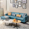Modular 3-Seat L-shaped Sectional Sofa with Reversible Chaise and 2 USB Ports-Blue
