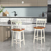24.5 Inches Set of 2 Swivel Bar Stools with 360° Swiveling-White