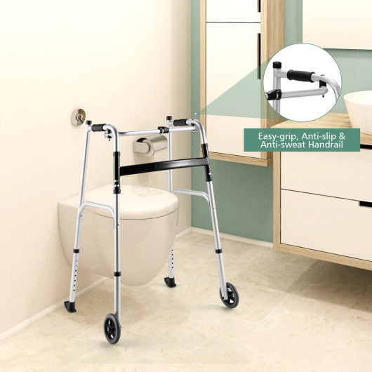 Height Adjustable Rollator Walker With Seat and Armrest Pad