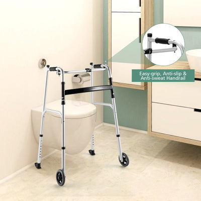 Height Adjustable Rollator Walker With Seat and Armrest Pad