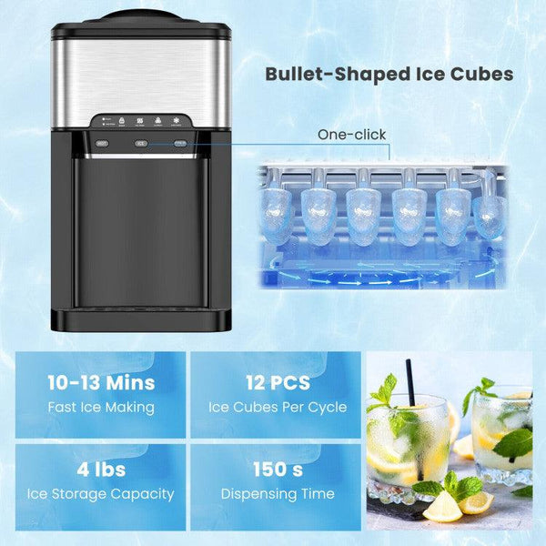3-in-1 Water Cooler Dispenser with Ice Maker & Temp Settings