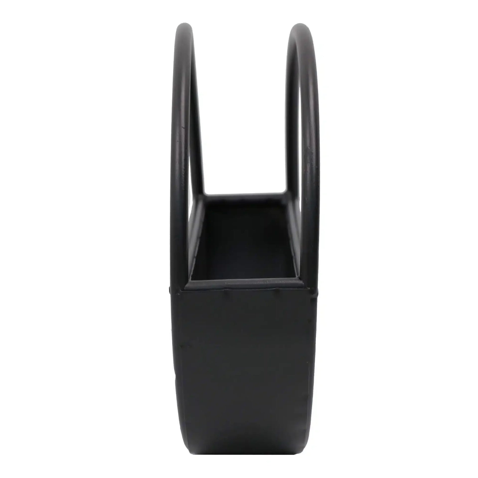 Floating Half Moon Metal Wall Planter – Onyx Black 35cm