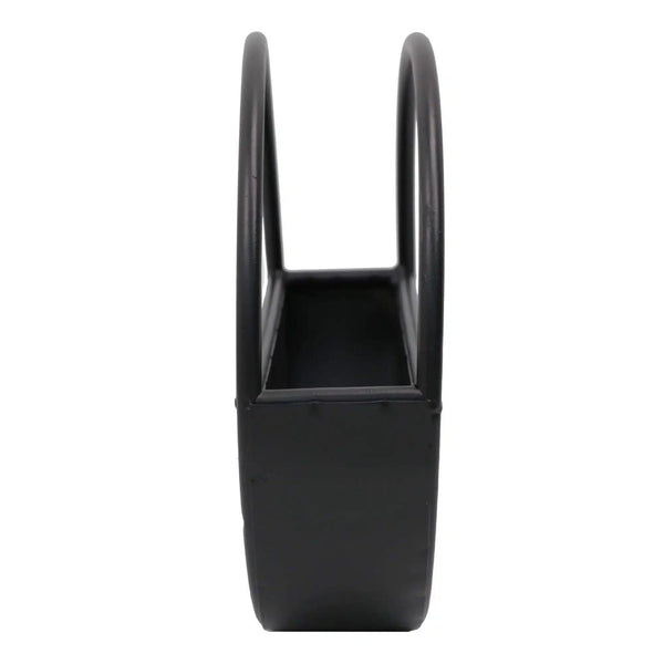 Floating Half Moon Metal Wall Planter – Onyx Black 35cm