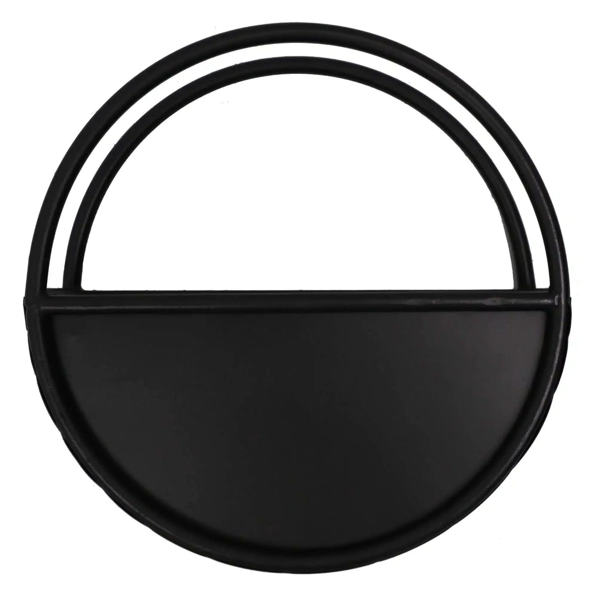 Floating Half Moon Metal Wall Planter – Onyx Black 45cm