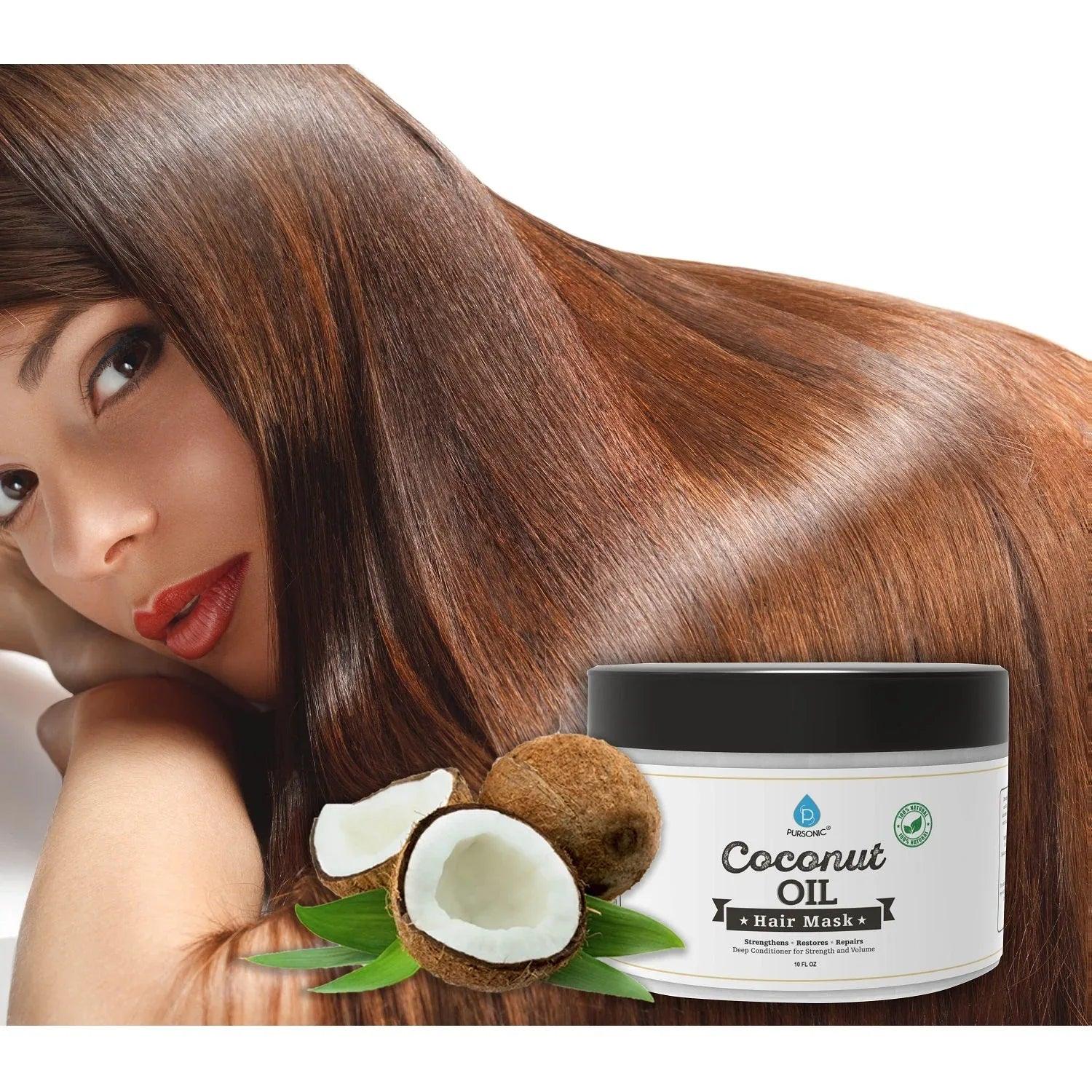 100% Natural Coconut Oil Hair Mask 10 Oz - Gifts for You 'n Me