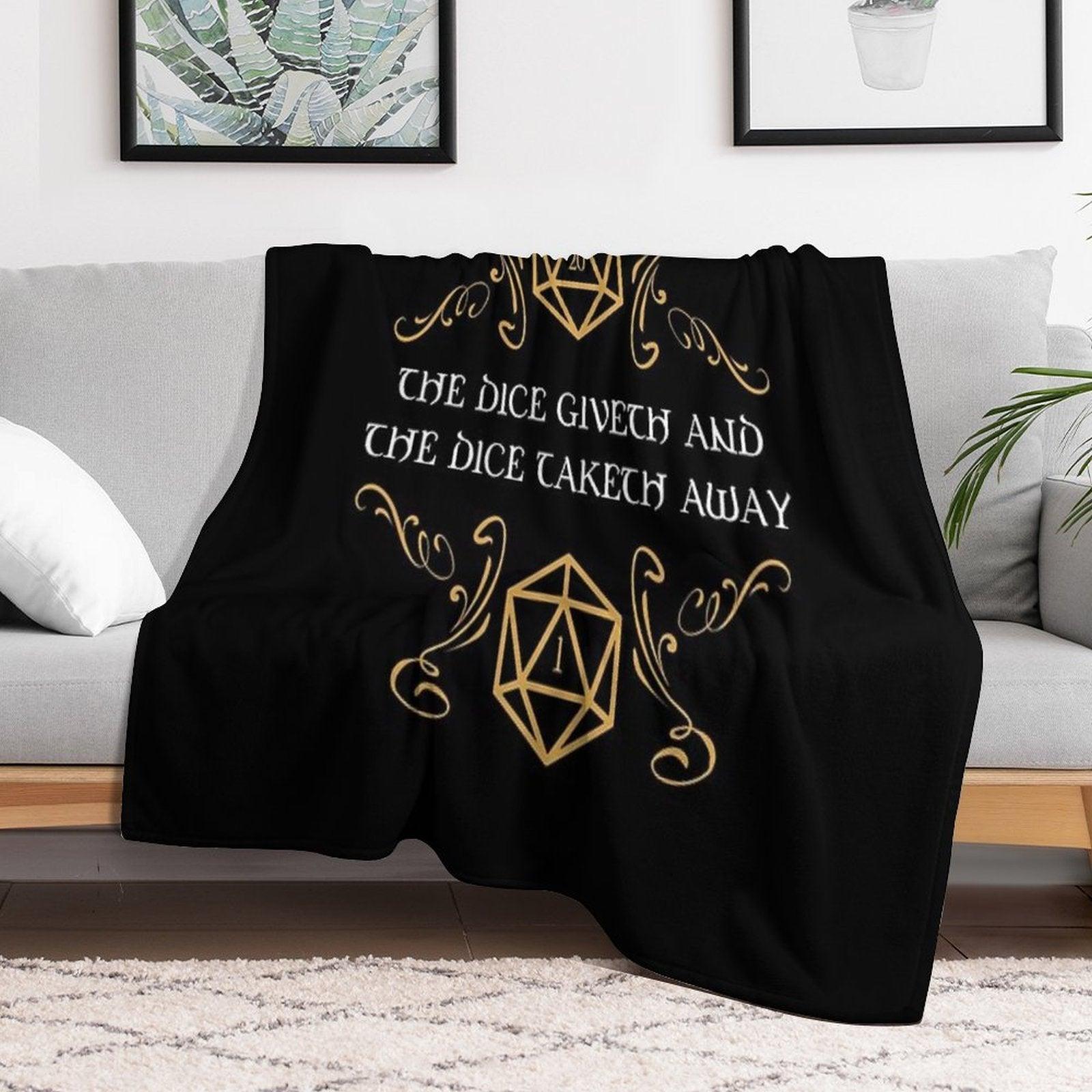The Dice Giveth And Taketh Away Natural 20 And Critical Fail Throw Blanket