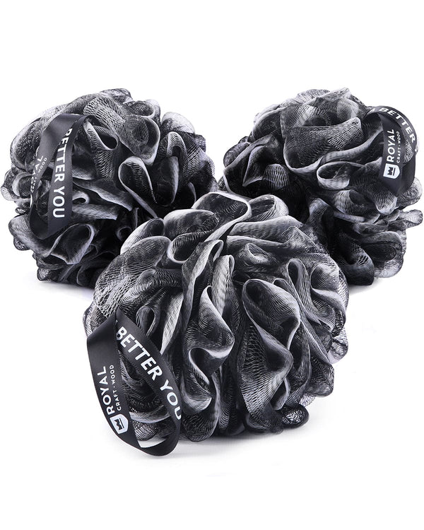 Bath Sponge Set of 3, Black