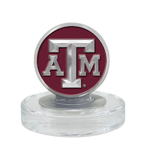 Texas A&M University Heritage Decanter with 3D Top and 2 Glasses with Chest Box