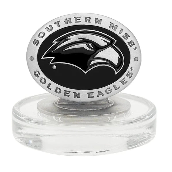 University of Southern Mississippi Heritage Decanter with 3D Top and 2 Glasses with Chest Box