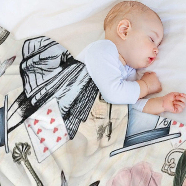 Alice In Wonderland  Collage Throw Blanket