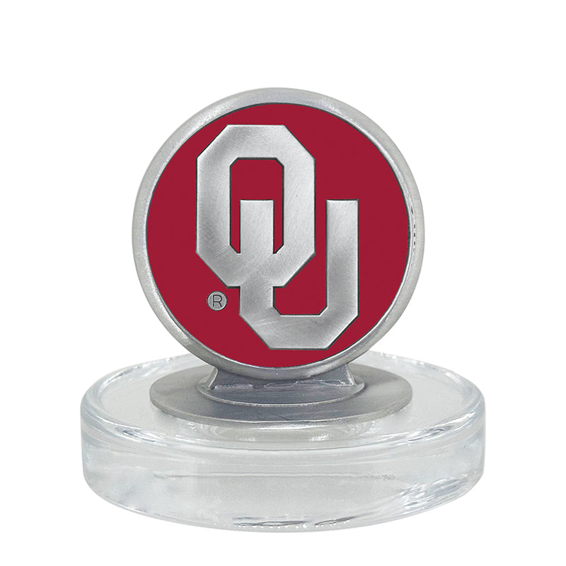 University of Oklahoma Heritage Decanter with 3D Top and 2 Glasses with Chest Box