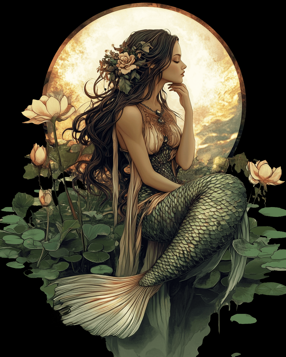 Midnight Mermaid Wall Art - 8x10 Ocean Wall Prints | 11x14 Matte Artwork