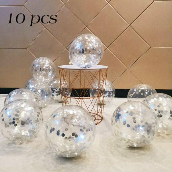 10/20 Star Metallic Confetti Latex Transparent 12inch Balloons For Baby Shower Birthday Party Wedding Decoration