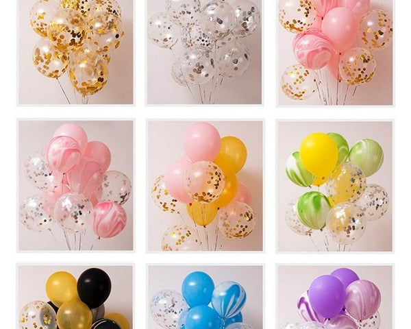 10/20 Star Metallic Confetti Latex Transparent 12inch Balloons For Baby Shower Birthday Party Wedding Decoration