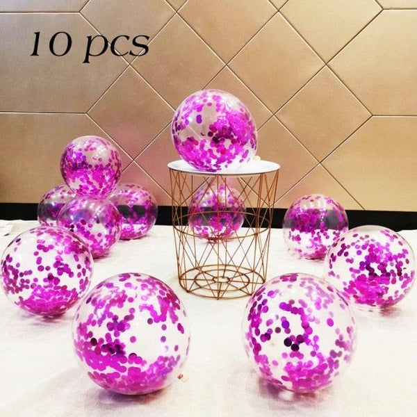 10/20 Star Metallic Confetti Latex Transparent 12inch Balloons For Baby Shower Birthday Party Wedding Decoration