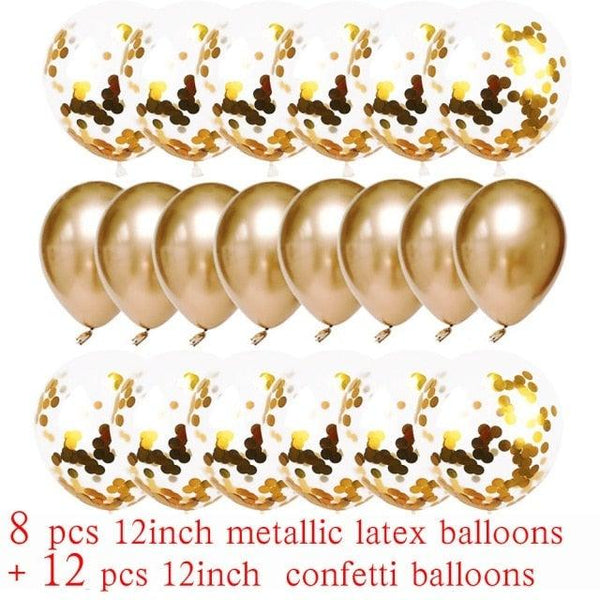 10/20 Star Metallic Confetti Latex Transparent 12inch Balloons For Baby Shower Birthday Party Wedding Decoration