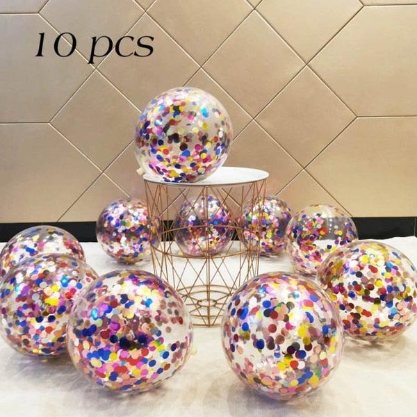 10/20 Star Metallic Confetti Latex Transparent 12inch Balloons For Baby Shower Birthday Party Wedding Decoration