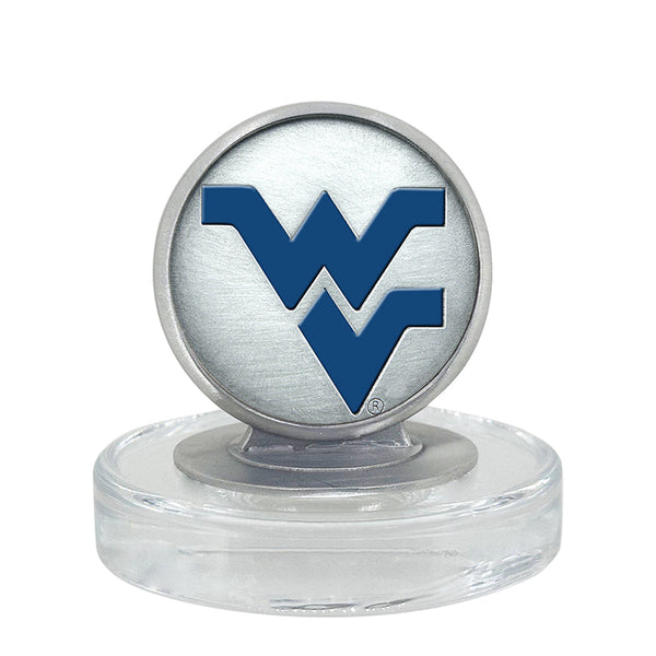 West Virginia University Heritage Decanter with 3D Top and 2 Glasses with Chest Box