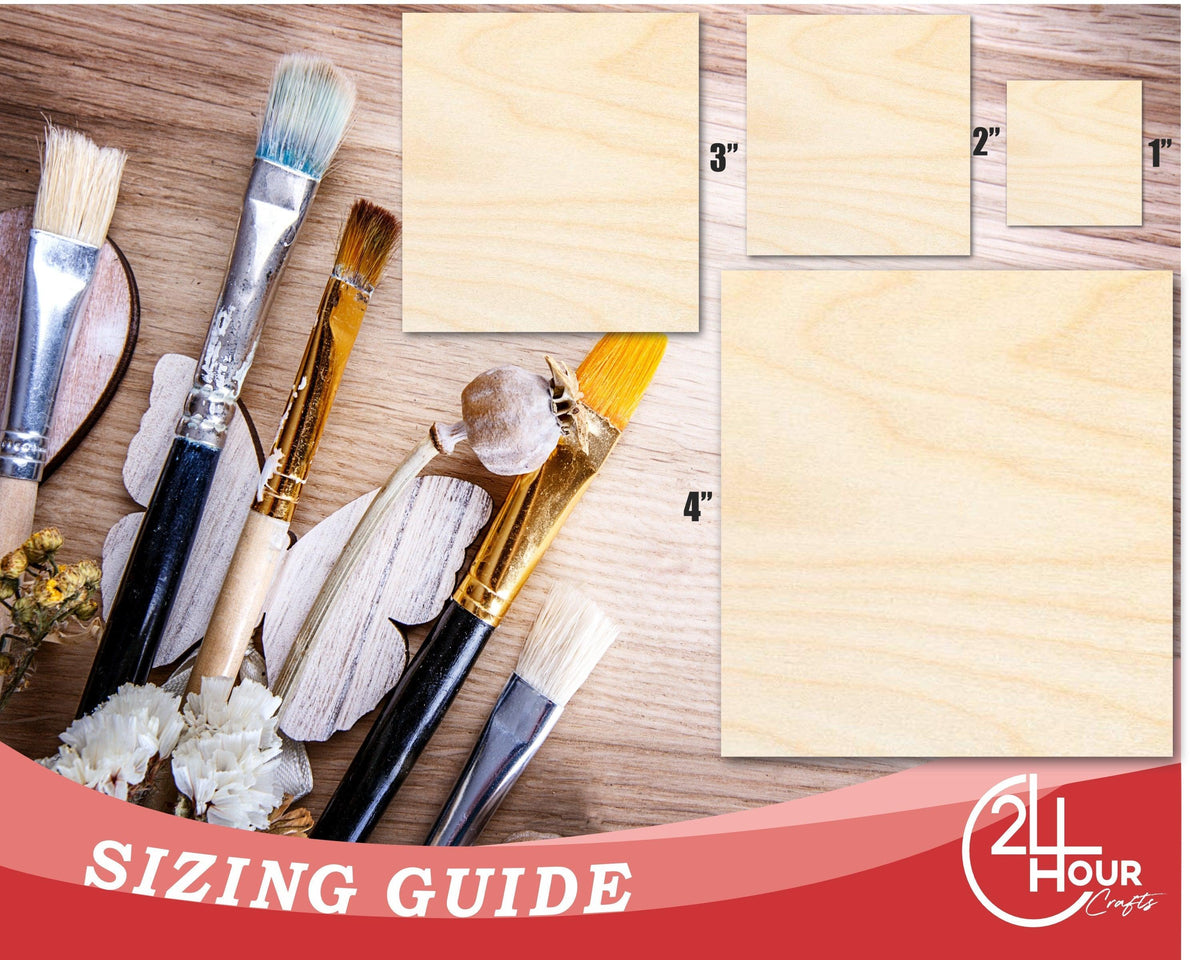 Unfinished Wood Square Shape | Wood Canvas | Craft Base | DIY Craft Cutout | Up to 36